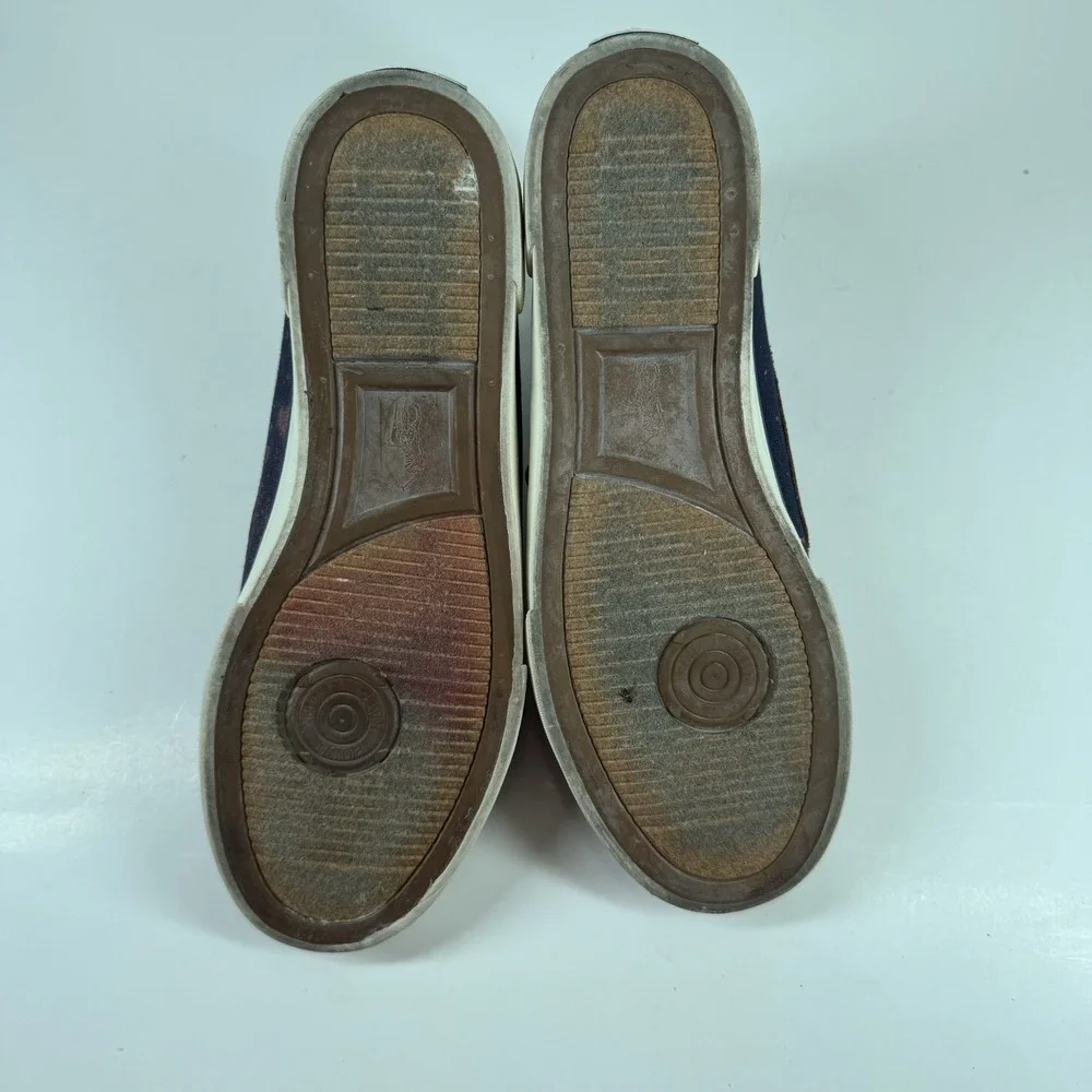 Polo Ralph Lauren Rylander Men's US 9D Navy/Tan Canvas Leather Boat Deck Shoes